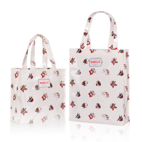 Original PVC Canvas Women Reusable Shopping Bag Eco Friendly Flower Shopper Bag Waterproof Handbag Lunch Tote Shoulder Bag ► Photo 1/6