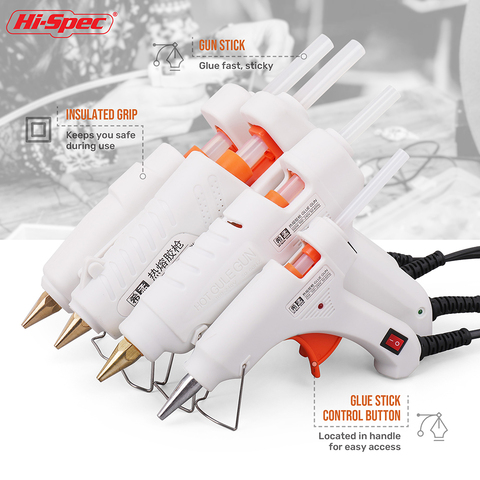 Hi-Spec 40W 80W 100W  120W 150W EU/ Plug Hot Melt Glue Gun 7mm Glue Stick Industrial Mini Guns Adhesive Woodworking Tool ► Photo 1/5