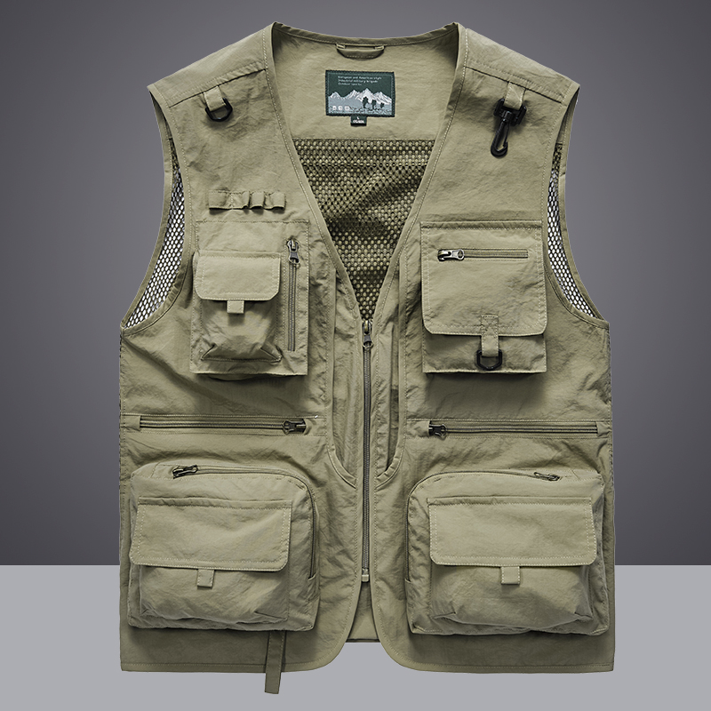 Summer Men Unloading Tactical Vest Coat Casual Men's Photographer