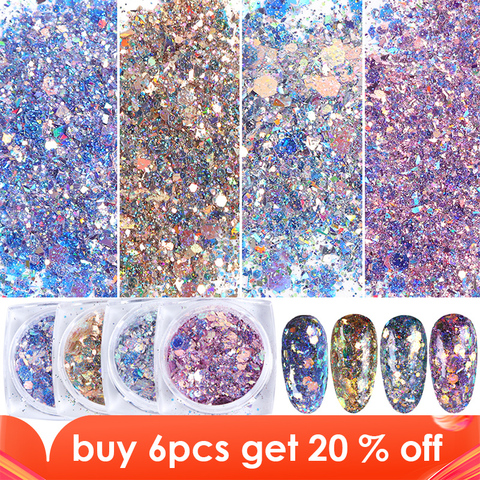 1 Box Nail Art Mermaid Glitter 3D Hexagon Paillette Sequins Sparkling Flakes Slice Powder Manicure Decoration Tips TRXKP01-12-1 ► Photo 1/6