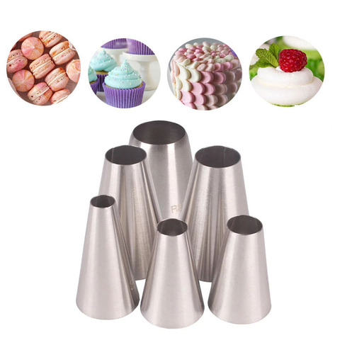 Round mouth Cake Nozzles Simple Stainless Steel Cake Baking Tool For Cream Decoration Pastry Icing Piping Nozzle Tools ► Photo 1/6
