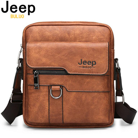 JEEP BULUO Man Leather Bag Shoulder Crossbody Bags For Men Cow Split Leather Male iPad Business Messenger Bag Drop Shipping ► Photo 1/6