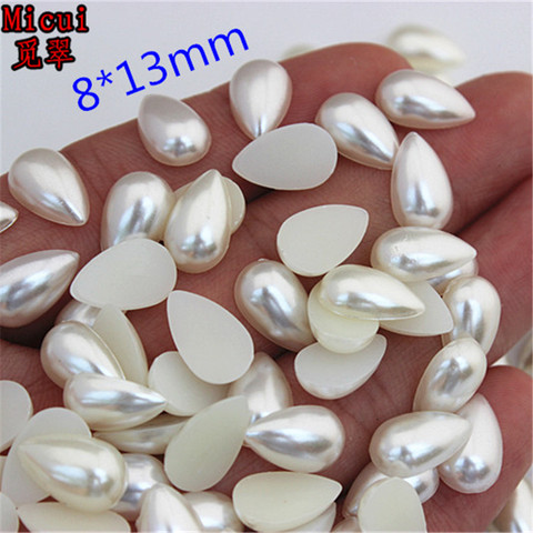 Micui  Drop Pearl Beads ABS Half Pearls Flatback Scrapbooking Bead For Jewelry Making Resin Scrapbook Beads DIY Decorate MC212 ► Photo 1/6