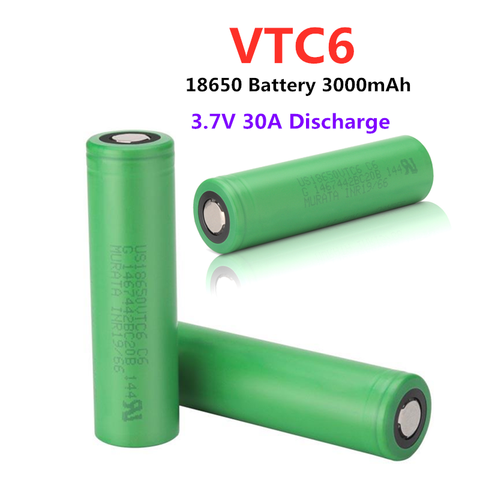 100% New original 3.7V 3000 mAh Li ion rechargeable 18650 battery for us18650 vtc6 20A 3000mah for Sony toys tools flashlight ► Photo 1/6