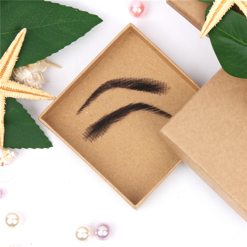 AIYEE For Women's Jolie Style Fake Eyebrows Lace Human Hair Fake Eyebrows Artificial Weaving Eyebrow Wigs Wave Style Eyebows ► Photo 1/6