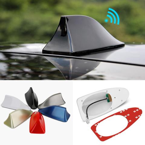 Universal Car Shark Fin Antenna Car Radio Aerials FM/AM Signal Protective Aerial Car Styling Car Roof Decoration Sticker Base ► Photo 1/6