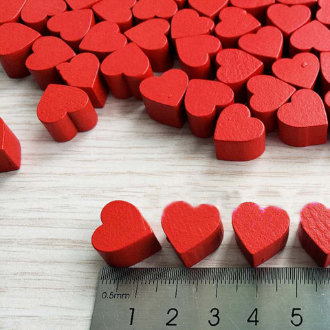 20Pcs 15mm*10mm Red Heart Shape Shape Pawn Wood Chessman Game Pieces For Token Board Game Accessories ► Photo 1/3