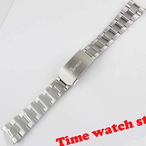 Parnis 20mm watch band bracelet strap center polished bright button deplpyant clasp 316L stainless steel ► Photo 1/4