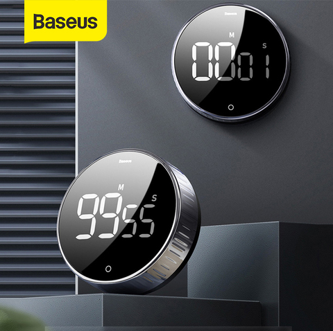 Baseus Magnetic Kitchen Timer Digital Timer Manual Countdown Alarm Clock Mechanical Cooking Timer Cooking Shower Study Stopwatch ► Photo 1/6