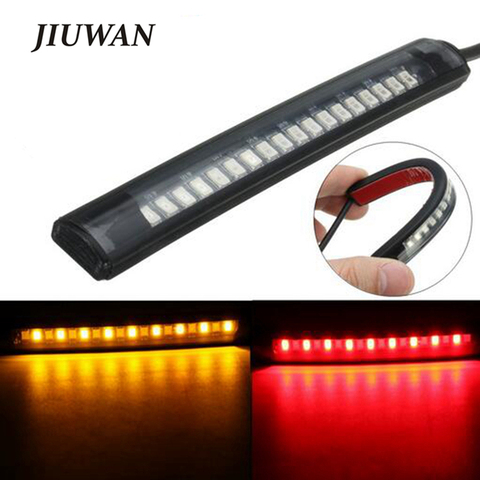 Universal Flexible 17 LED Motorcycle Light Strip Tail Stop Turn Signal Light Motorcycle Running Brake Light 8 Yellow 9 Red Led ► Photo 1/6