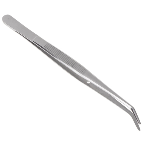 Stainless Steel Tweezers Serrated Curved Dental Instruments Dental Tool ► Photo 1/6