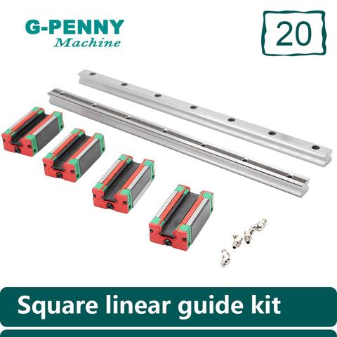 CNC Linear Guide Rail Square HGR20  20mm Square rail linear motion Length 200mm 300mm 400mm 500mm  with HGH20 HGW20 Slide block ► Photo 1/6