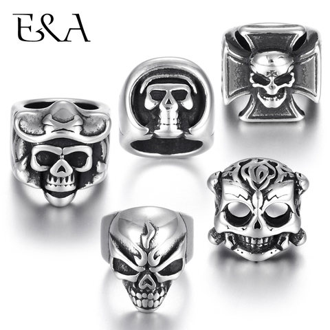 Stainless Steel Large Hole Beads Skull Predators Charms Sliders Fit 8mm Leather Bracelet Making Jewelry DIY Findings Bead ► Photo 1/6