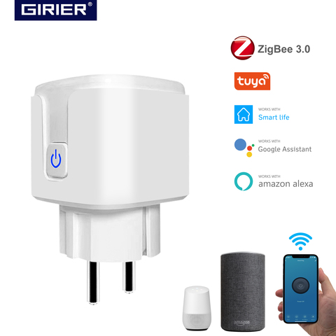 Tuya ZigBee 3.0 Smart Plug 16A with Power Monitor Wireless App Voice Remote Control Socket Outlet EU Work with Alexa Google Home ► Photo 1/6
