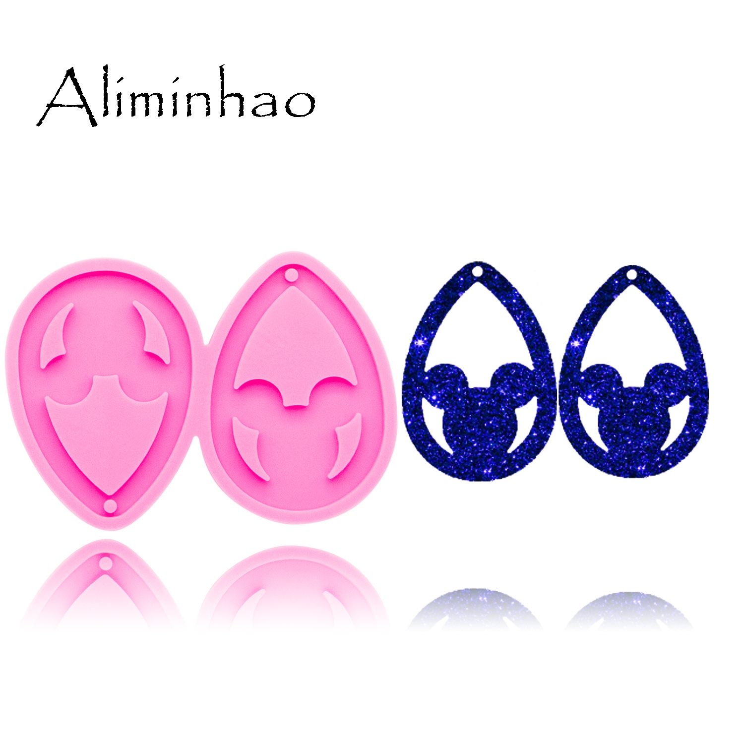 Buy Online Dy0307 Shiny L M S Water Drop Shape Mouse Earrings Handmade Diy Epoxy Mould Silicone Molds Women Trinket Fashion Jewelry Alitools