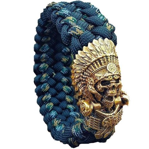 1 Set Paracord Beads DIY Pendant Buckle Paracord Knife Lanyards Brass Chief Skull Charms For Paracord Bracelet Accessories ► Photo 1/6