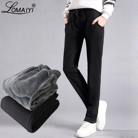 LOMAIYI Plus Size Winter Warm Pants For Women Korean Sweatpants Women's  Trousers Female Black Soft Fleece Cotton Pants BW032 - Price history &  Review, AliExpress Seller - LOMAIYI Official Store