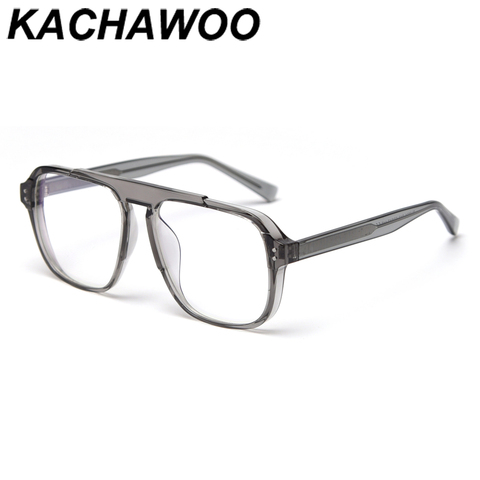 Kachawoo square oversized glasses optical men transparent grey TR90 prescription glasses frames for women unisex best selling ► Photo 1/6