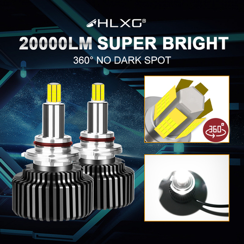 hlxg 120W 9012 HIR2 Fog Lights H11 H1 H8 H9 H7 LED Headlight hb4 hb3 9005 9006 12V 6000K 72 CSP Turbo Car Auto Headlamp Bulbs ► Photo 1/6