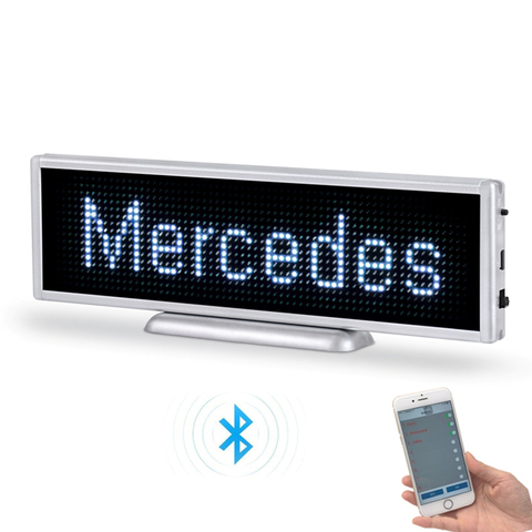 Bluetooth rechargeable LED display 16*64 pixels 21cm by 6cm size portable scrolling LED screen car desktop or hanging LED sign ► Photo 1/6
