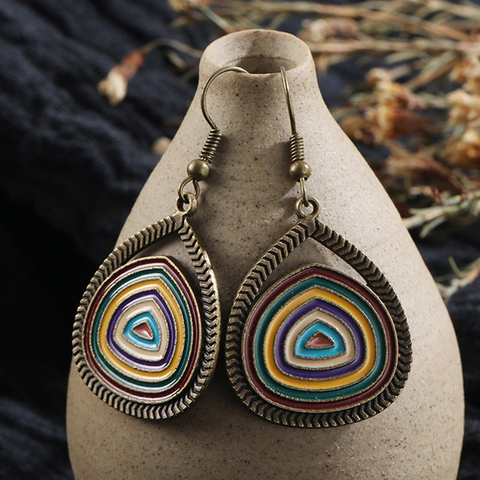 Bohemian Vintage Multicolor Round Pendant Earrings Boho Design Jewelry  Fashion Woman Earring 2022 Jewelry Accessories Gifts ► Photo 1/6