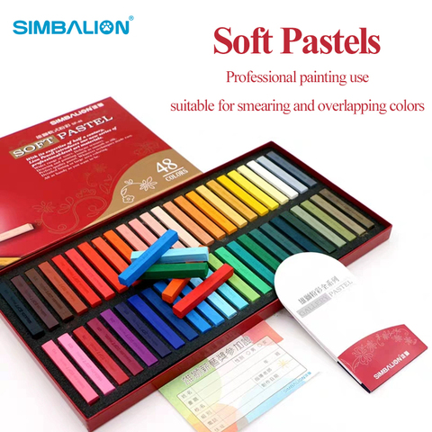 SIMBALION Soft Pastels/Chalks/Sticks/Crayons Black/White 6pcs/set Non Toxic Smearing/Overlapping Colors Drawing Sketch Graffiti ► Photo 1/1