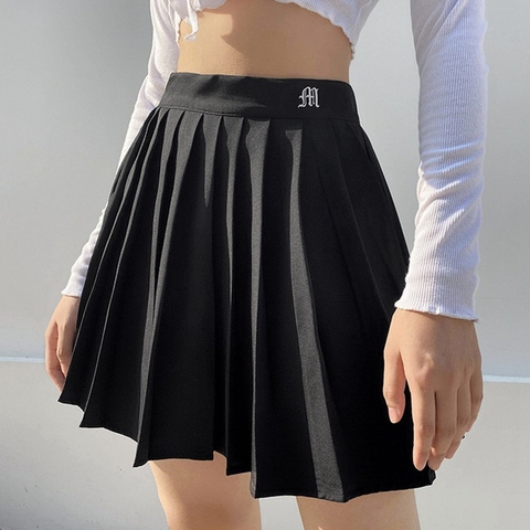 Muyogrt Women High Waist Pleated Skirt Sweet Cute Girls Dance Mini Skirt Cosplay Black White Skirt Female Mini Skirts Short ► Photo 1/6