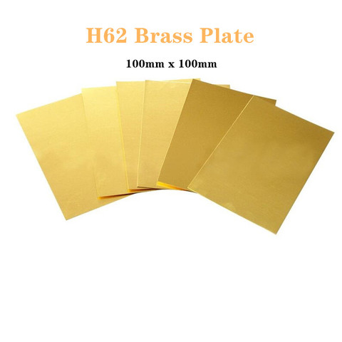 H62 Brass Sheet Thickness 0.5/0.8/1/1.5/2*100*100mm Brass Plate Customized Size CNC Frame Model Mould DIY Contruction Brass Pad ► Photo 1/2