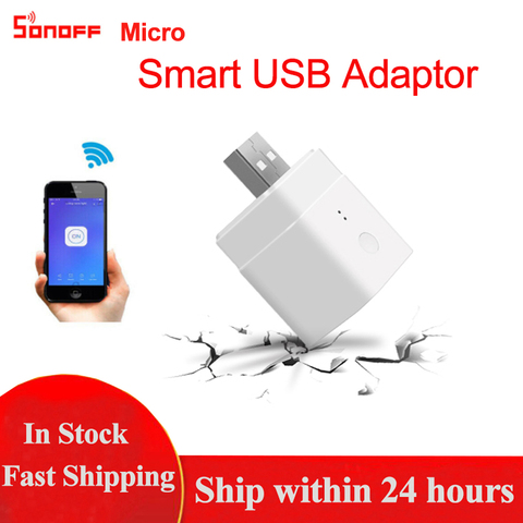 SONOFF Micro Wireless USB Smart Adapter 5V Wifi Mini USB Charge Adapter Smart Remote Control Works With Alexa Google Home ► Photo 1/6
