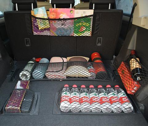 Universal Trunk Organizer Rear Trunk Back Seat Cargo Mesh Net Bag Flexible Nylon Car Storage Wall Sticker Pouch Bag ► Photo 1/6