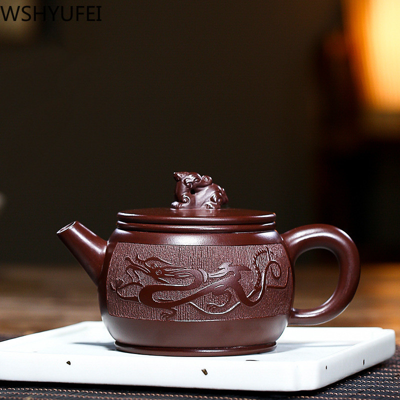 Yixing Purple Clay Teapot Handmade Bamboo Xishi Teapot Filter