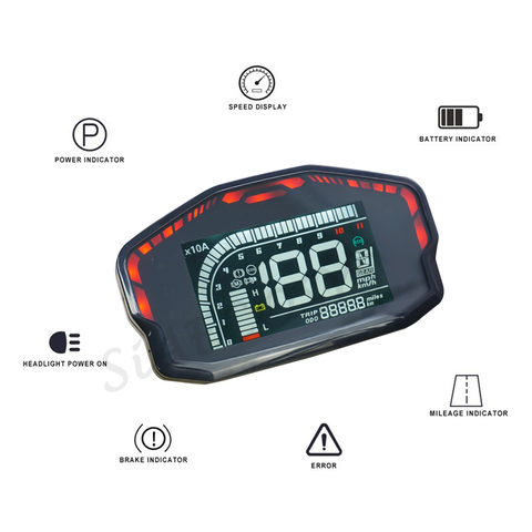 New Adjustable DKD LIN CAN-BUS Communication Optional Electric Scooter LCD Instrument Speedometer Display for VOTOL Controller ► Photo 1/1