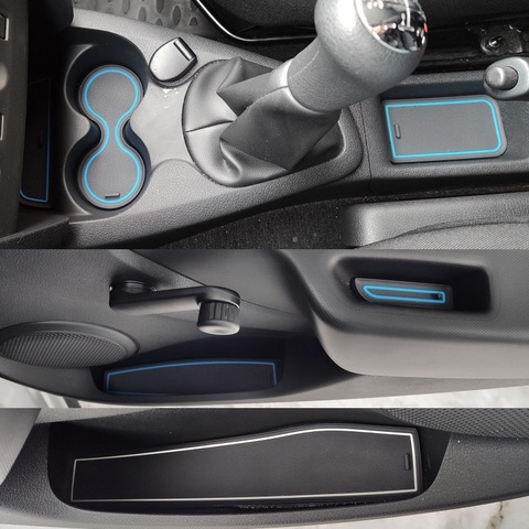 Non Slip Door slot cup mat storage rubber interior mats for Dacia Logan II Sandero 2 Stepway second generation 2013-2022 year ► Photo 1/1