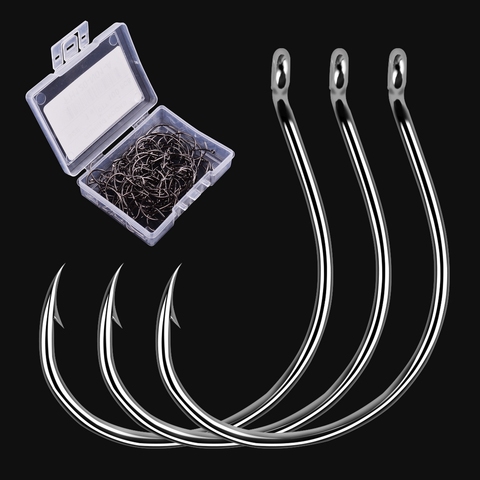 Barbed Fishing Hook Set 100PCS Carbon Steel Fishing Gear for Bulk River Shrimp and Lobster Eye Fishing Hooks Tackle Box Fishhook ► Photo 1/6