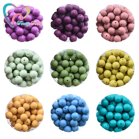 Teeny Teeth 20 PCS 12-15 MM Ball Beads Food Grade Silicone Teething Necklace DIY Jewelry Nursing For Teeth BPA Free Baby Teether ► Photo 1/6