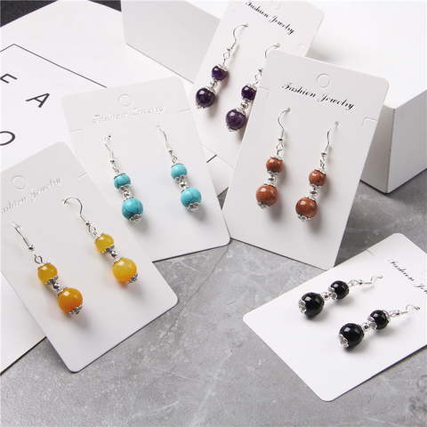 Simple yellow blue stone silver color charm Hook Earring jewelry for women lady her gifts female elegant fashion earring jewelry ► Photo 1/6