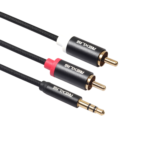 0.5/1/1.8/3/5/10m RCA Cable 2RCA to 3.5mm Audio Cable Jack RCA AUX Cable for DJ Amplifiers Subwoofer Audio Mixer Home Theater ► Photo 1/6