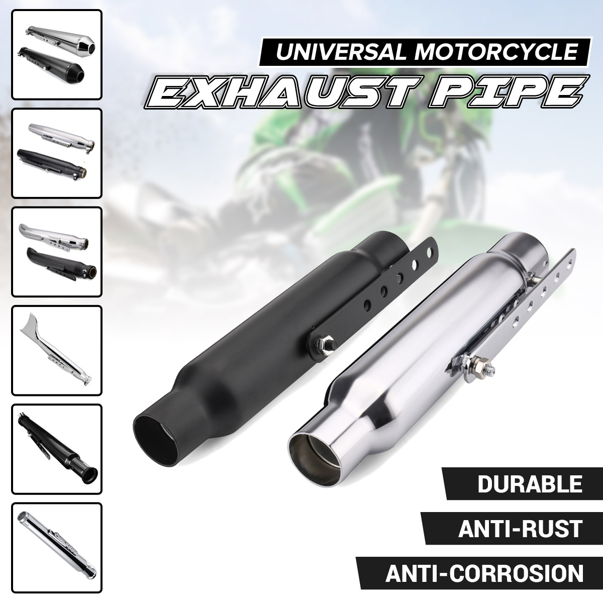 Universal Motorcycle Exhaust Pipe Muffler Exhaust Tip Vintage Rear Pipe Tail Tube For Suzuki/Yamaha/Honda ► Photo 1/6
