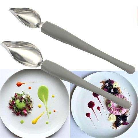 ChefValon Sauce Plating Art Pencil Dessert Decorating Draw Design Kitchen Stainless Steel Portable Painting Spoon ► Photo 1/6