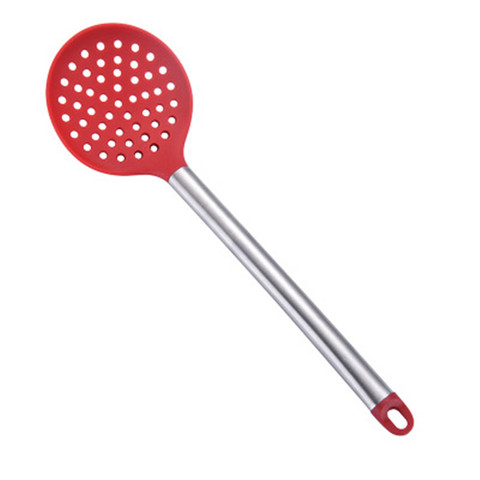 Kitchen Utensils Spoon Long Handle Silicone Slotted Skimmer Soup Colander Cooking Tool Scoop Ladles Tableware Cooking Utensils ► Photo 1/6