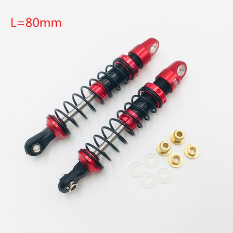 KYX Racing 80mm Red Metal Shock Absorber for 1/10 RC Crawler Car (2pcs) ► Photo 1/2