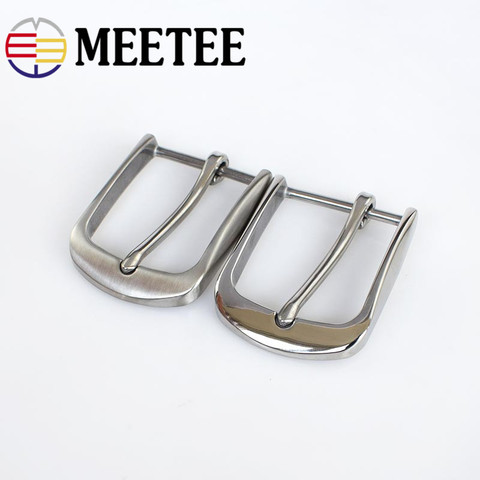 Meetee 40mm Solid Stainless Steel Brushed Belt Pin Buckles for Men Cowboy Buckle Jeans Accessory DIY Leather Craft Fit 38mm ► Photo 1/6