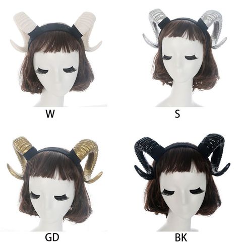 Gothic Halloween Women Girls Headband Sheep Horn Forest Animal Cosplay Costume Hair Hoop Demon Evil Plastic Party Photo Props ► Photo 1/6