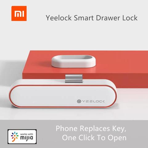 Original Xiaomi MIjia YEELOCK Smart Drawer Cabinet Lock Keyless Bluetooth APP Unlock Anti-Theft Child Safety File Security ► Photo 1/6