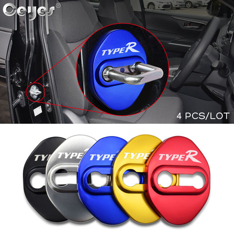Ceyes 4pcs Car Accessories Auto Door Lock Covers Case For Honda Typer Civic Mugen Type R Accord CRV Hrv Auto Sticker Car Styling ► Photo 1/6