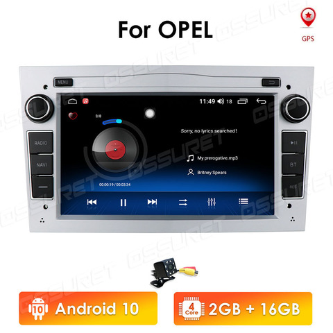 2G 64G Android 10 2 Din Car GPS PLAYER for Opel Astra H J 2004 Vectra Vauxhall Antara Zafira Corsa C D Vivaro Meriva Veda Radio ► Photo 1/6