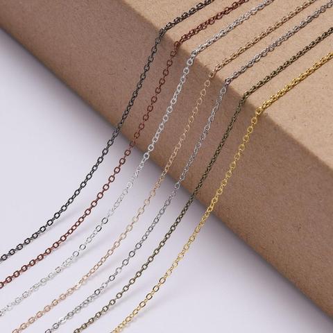 5m/lot 1.5/2.0/2.5mm Metal Plated Cable Chain Oval Link Necklace Chains For DIY Jewelry Making Materials Findings Accessories ► Photo 1/6