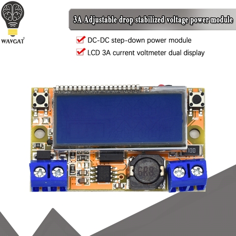 WAVGAT Dual Display DC-DC 5-23V To 0-16.5V 3A Max Step Down Power Supply Buck Converter Adjustable Step-down Voltage Regulator ► Photo 1/6