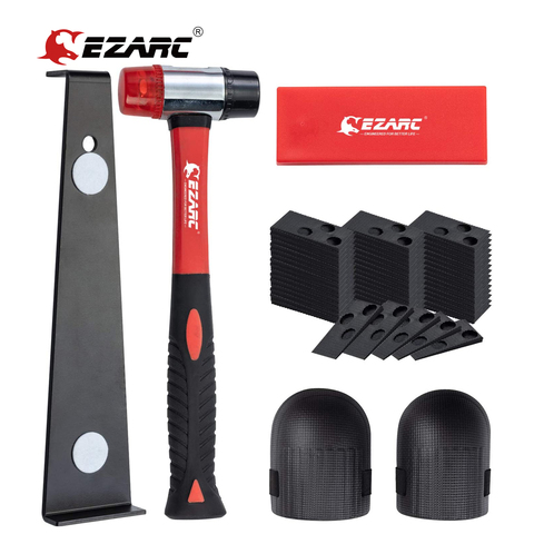 EZARC Laminate Wood Flooring Installation Kit with 60 Spacers,Pull Bar, Rubber Tapping Block, Double-Faced Mallet, Foam Kneepads ► Photo 1/6