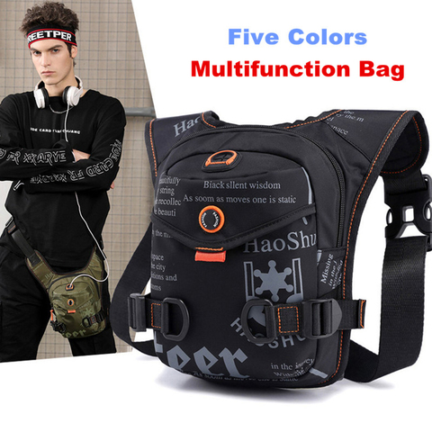 Men Waterproof Nylon Drop Leg Bag Thigh Hip Bum Belt Fanny Pack Waist Military Travel Riding Motorcycle Cross Body Shoulder Bags ► Photo 1/6